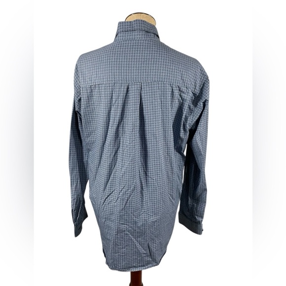 Men's Cinch Blue Geometric Design Button Up Dress Long Sleeve Size Small - Picture 2 of 7